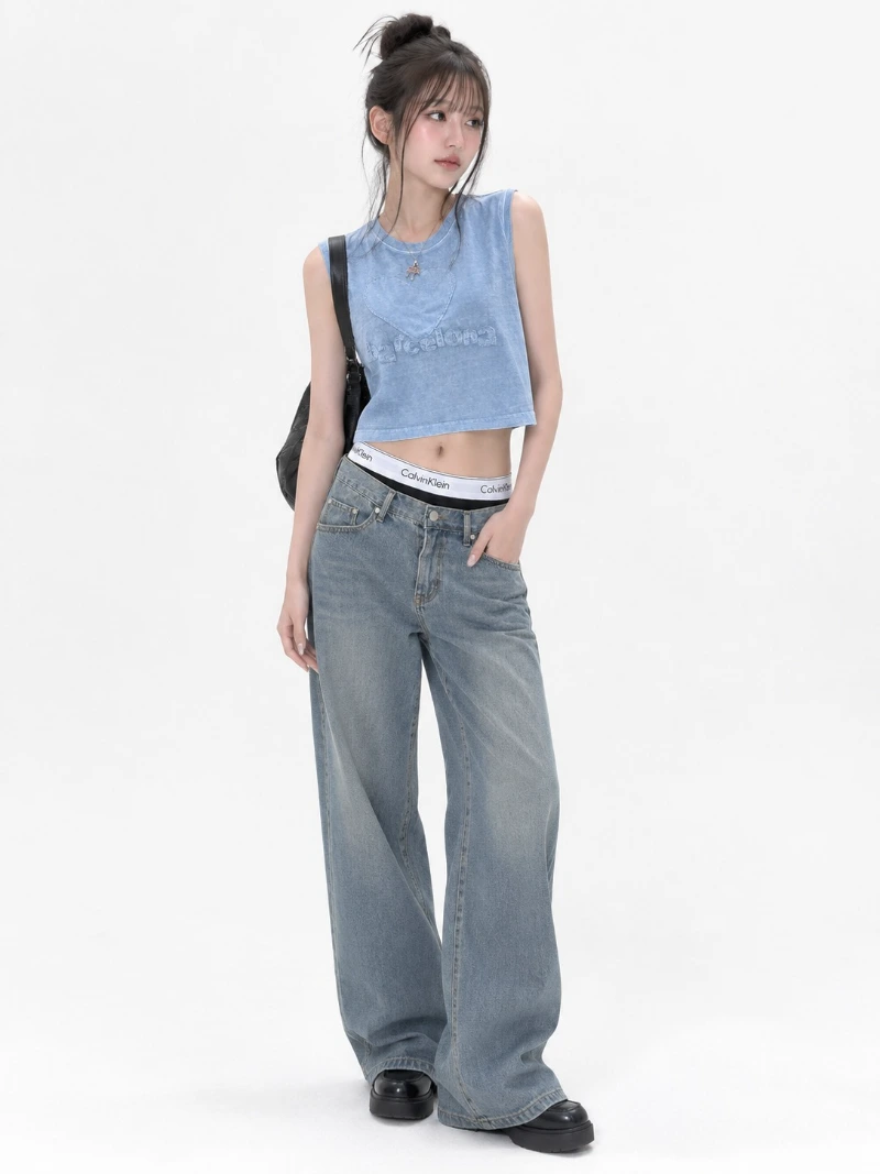 Blue Heart Pigment Wash Tank Top