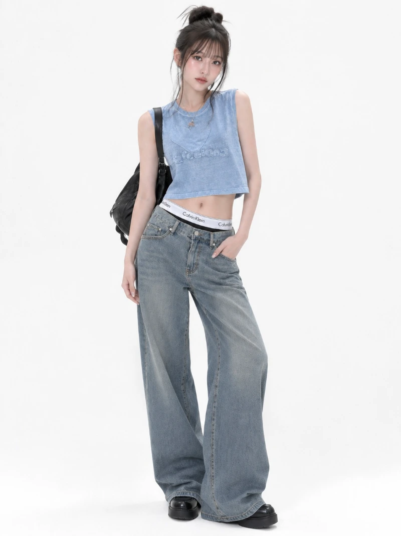 Blue Heart Pigment Wash Tank Top