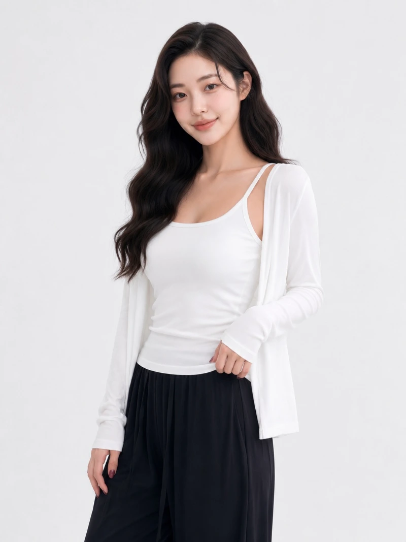 Open Cardigan (High Stretch & Body-Flattering )