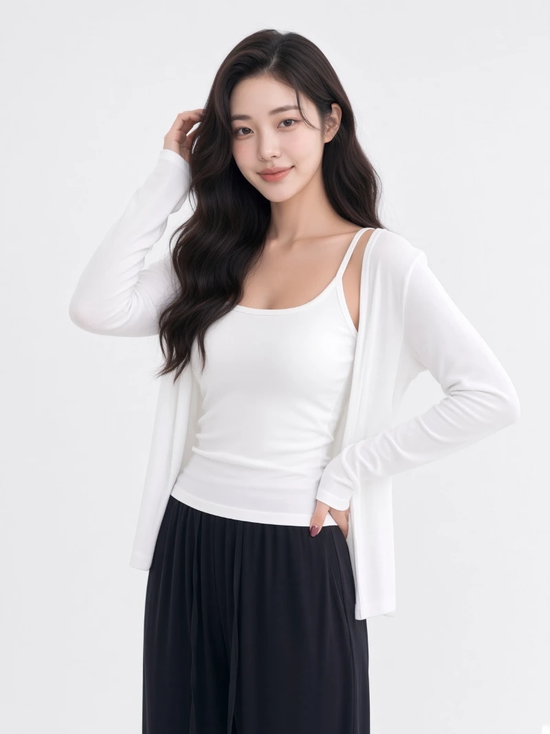 Open Cardigan (High Stretch & Body-Flattering )