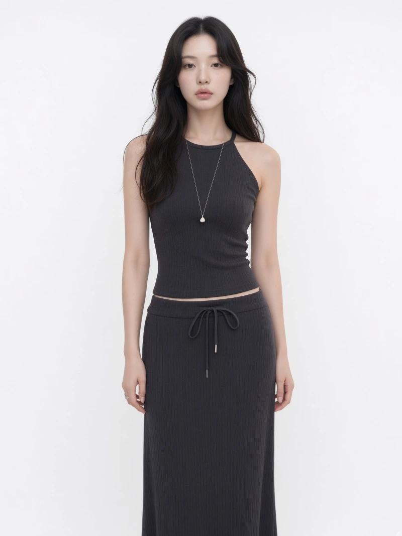 Halter Neck Top & Long Skirt Set