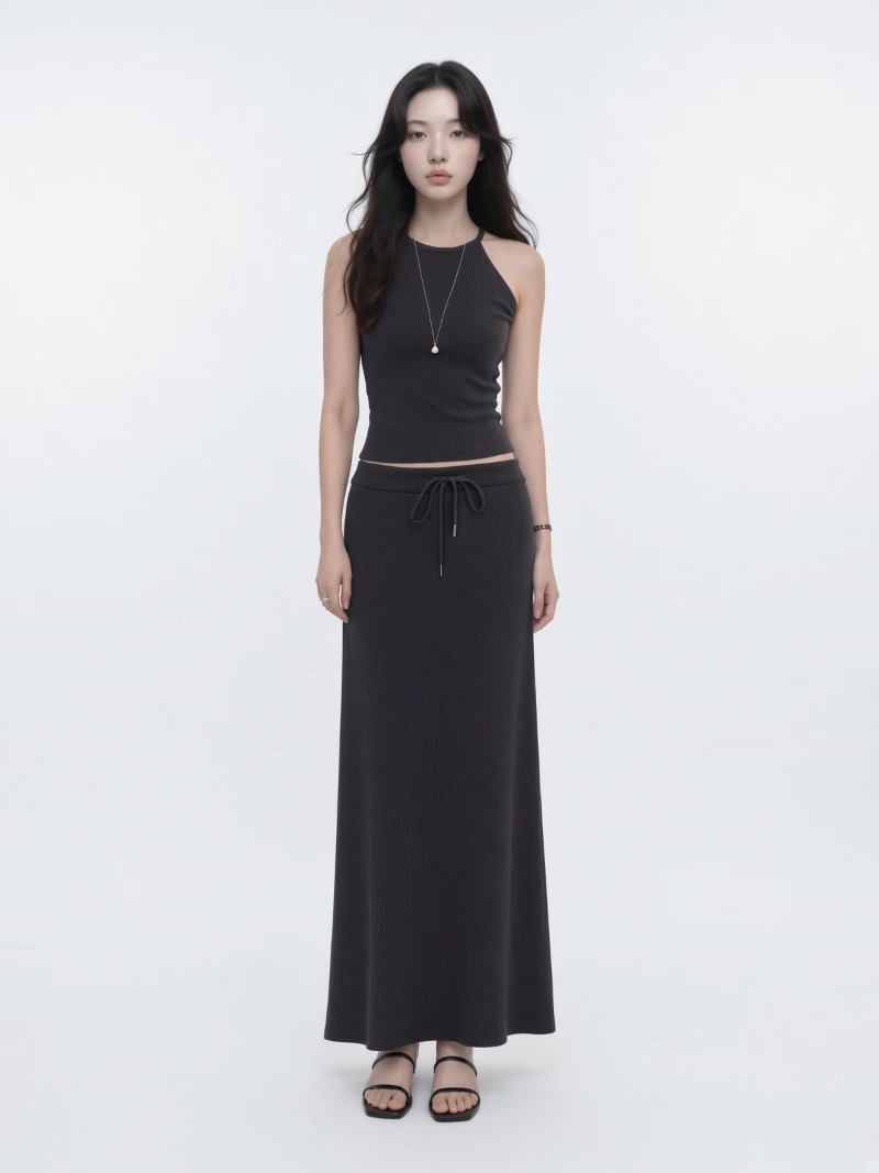 Halter Neck Top & Long Skirt Set