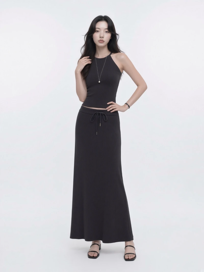Halter Neck Top & Long Skirt Set